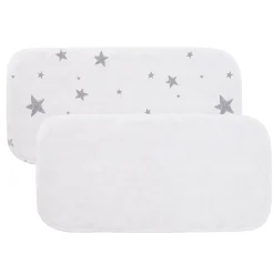 Nursing Covers|Breastfeeding>Kushies Burp pads (2)Grey Stars/White