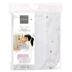 Nursing Covers|Breastfeeding>Kushies Burp pads (2)Grey Stars/White