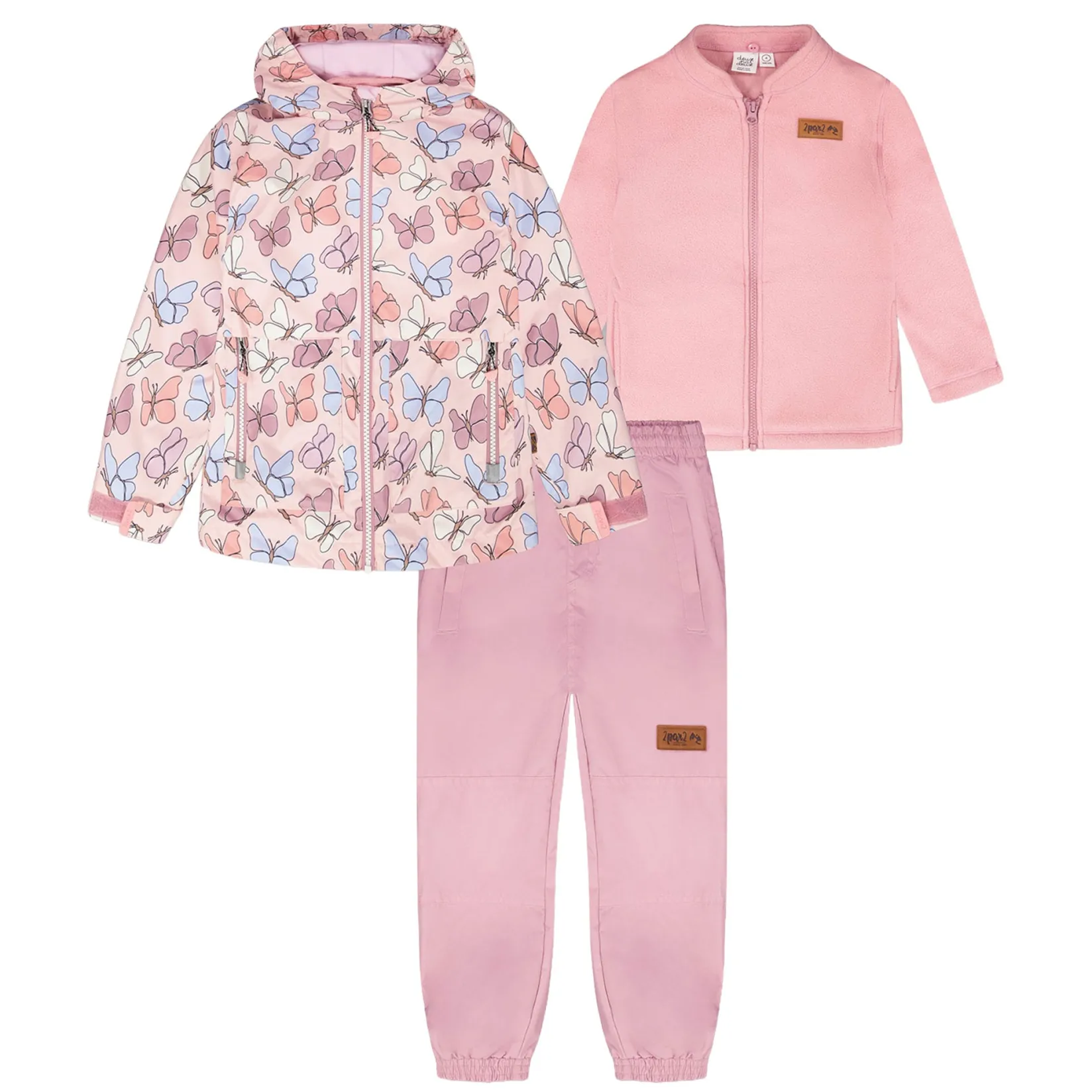Outerwear>Deux par Deux Butterflies 3in1 Set 2-6 Pink