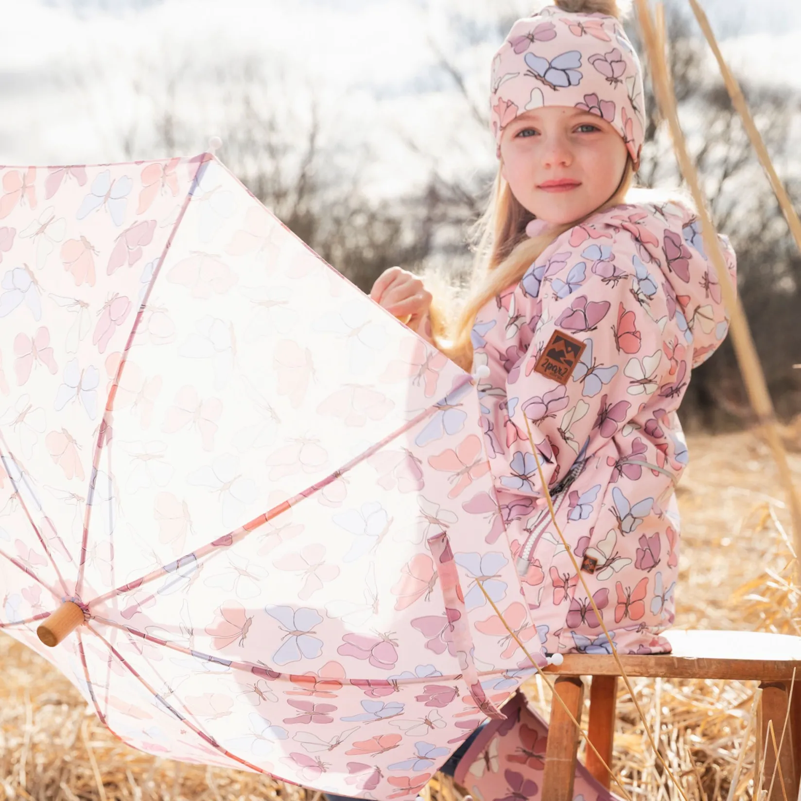 Outerwear>Deux par Deux Butterflies 3in1 Set 2-6 Pink