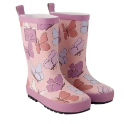 Mid-Season Boots|Rain Boots>Deux par Deux Butterflies Rain Boots 4-3 Pink