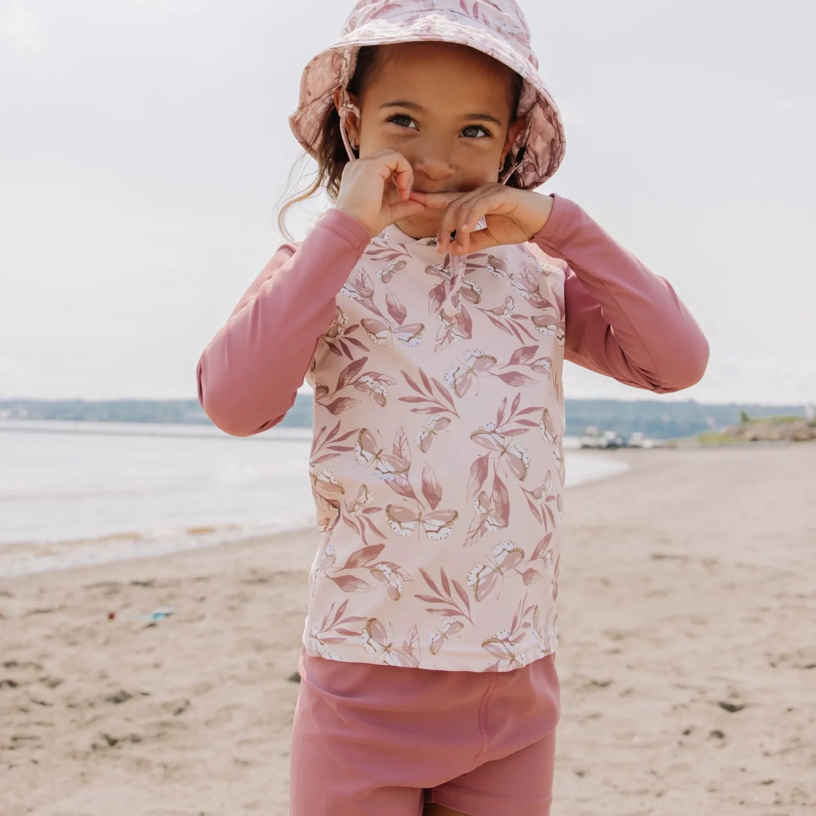 Swimsuits>Perlimpinpin Butterflies Rashguard 2-6 Rose