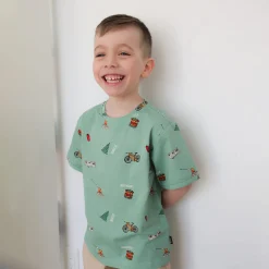 Tops>Birdz Camping Aop T-shirt 2-10y Sage