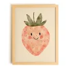 Wall Decorations>Oleka Canva with Natural Frame - Strawberry