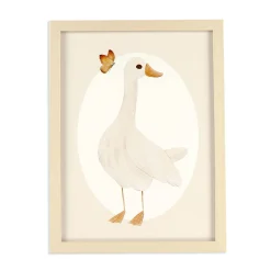 Wall Decorations>Oleka Canva with Natural Frame - Goose