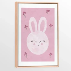 Wall Decorations>Oleka Canvas with Natural Wood Frame - Bunny