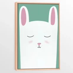 Online Canvas with Natural Wood Frame - Bunny Wall Decorations