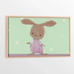 Wall Decorations>Oleka Canvas with Natural Wood Frame - Jumpsuit Bunny