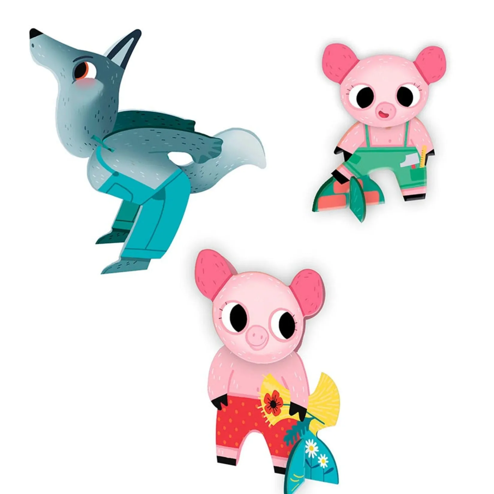 Puzzles>Auzou Casse-Têtes 12 Pièces (2) - Les 3 Petits Cochons