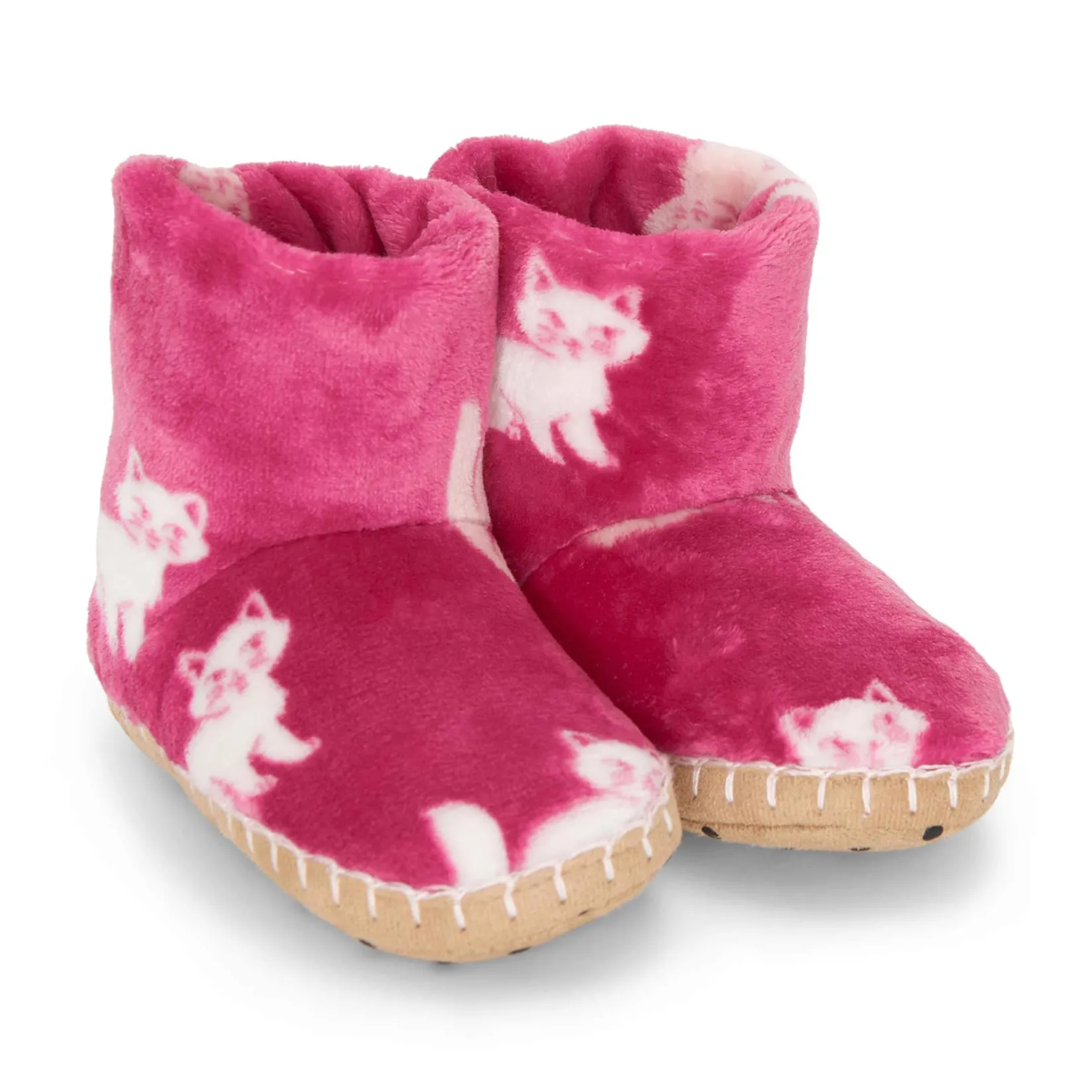 Slippers>Hatley Cats Slippers 5-2 Fuchsia