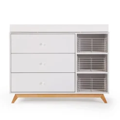 Online Central Park 3-drawer - White / Red oak Storage Furniture
