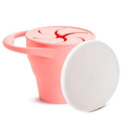Best C’est Silicone!™ Snack Catcher with Lid - Coral Kids Snack Bags & Containers|Tableware