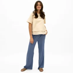Jeans & Pants>Bella Maternite Chambray Maternity Pants Denim
