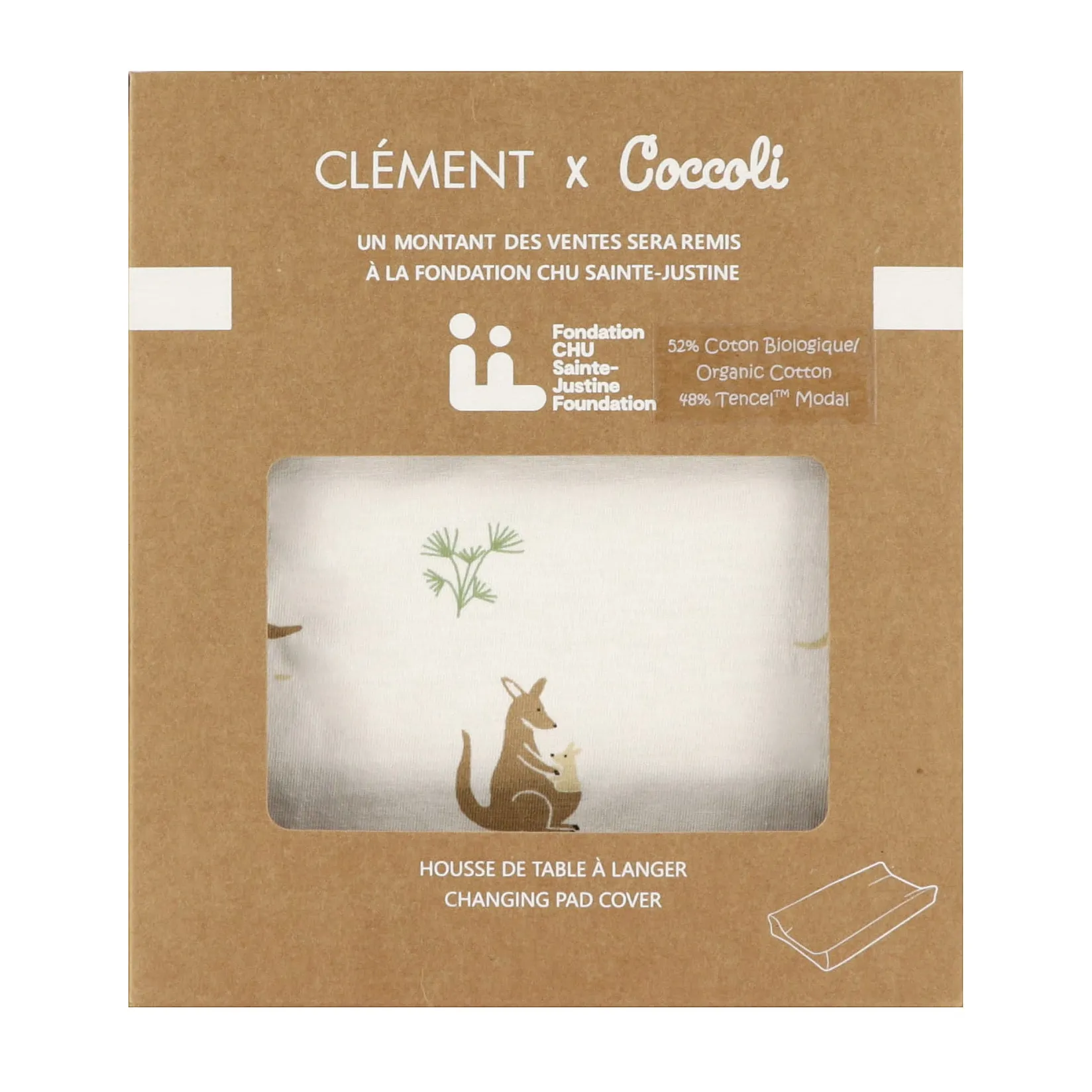 Changing Pad Covers|Changing Tables>Coccoli Changing Pad Cover Kangaroo - Special Edition CHU Sainte‑Justine Foundation