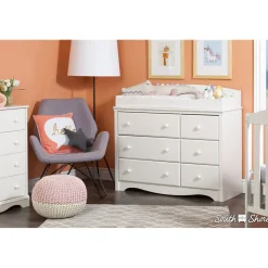 Online Changing table / Dresser with 6 Drawers Angel - White Changing Tables
