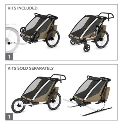 Outlet Chariot Cross2 Double - Faded khaki Kids Summer Activities|Strollers