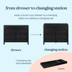 Best Charlie 6-Drawer Double Dresser - Ebony Storage Furniture
