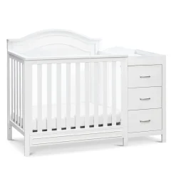New Charlie 4-in-1 Convertible Mini Crib & Changer - White Cribs & Mattresses|Cribs & Mattresses