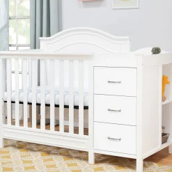 New Charlie 4-in-1 Convertible Mini Crib & Changer - White Cribs & Mattresses|Cribs & Mattresses