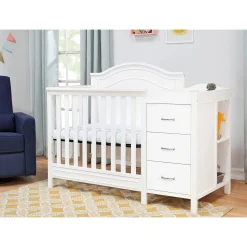 New Charlie 4-in-1 Convertible Mini Crib & Changer - White Cribs & Mattresses|Cribs & Mattresses