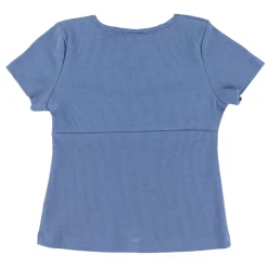 Tops>Look Charm Rib T-Shirt 7-14y Blue