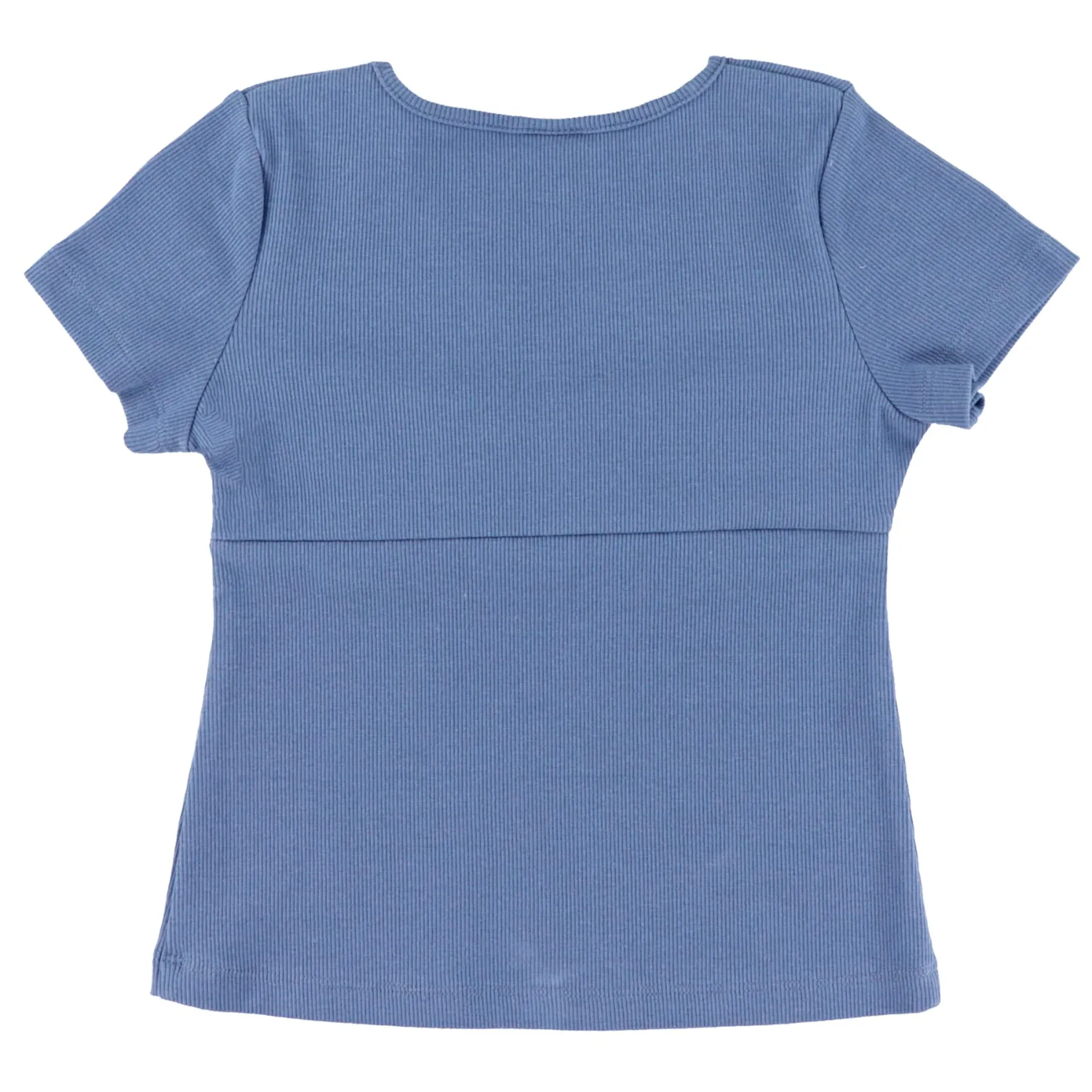 Tops>Look Charm Rib T-Shirt 7-14y Blue