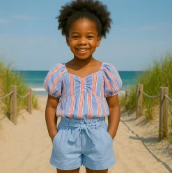 Tops>Look Charm Top 7-14y Blue