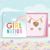 Teething Toys>Girl Nation Charming Whimsy Necklace and Earring Gift Set - Rainbow Heart