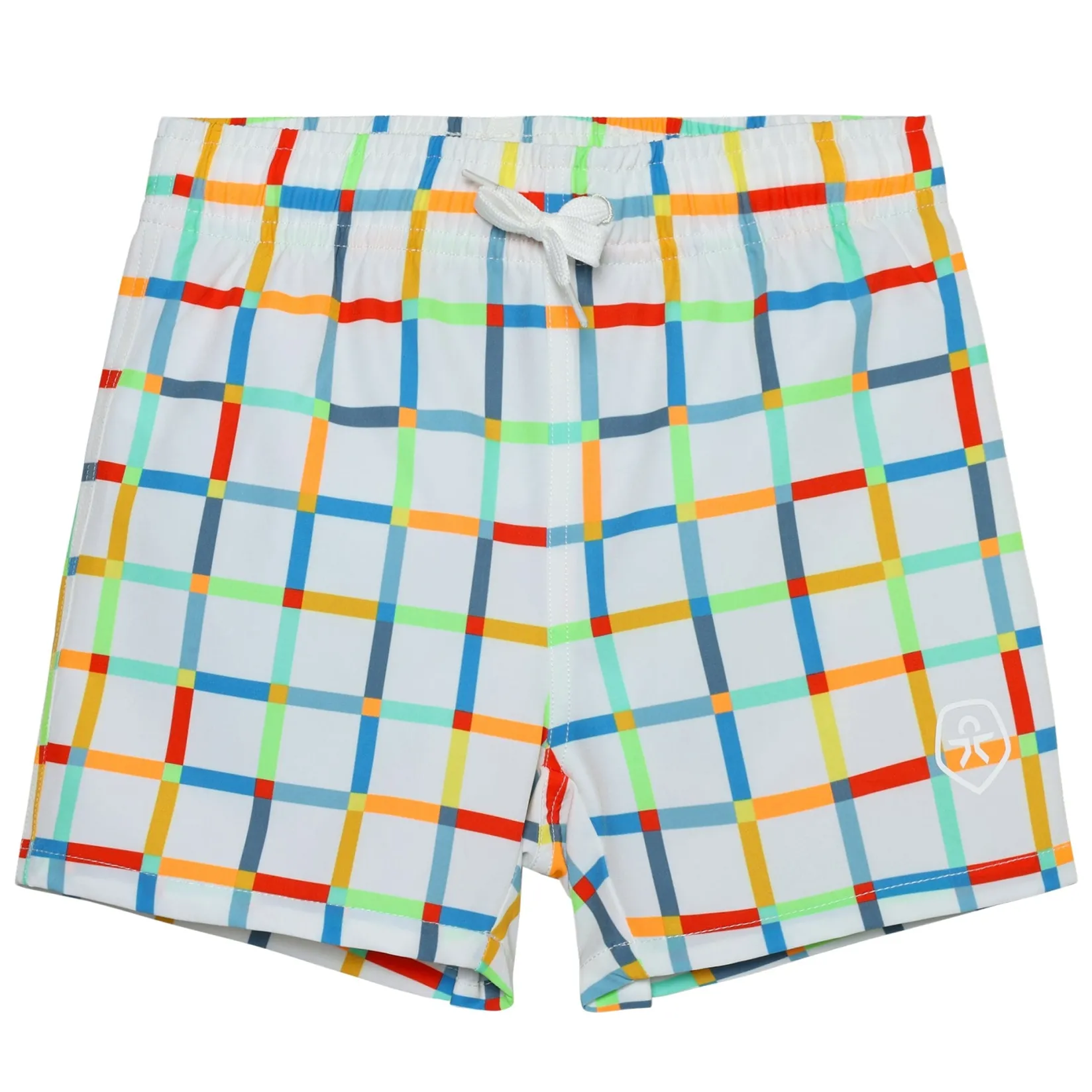 Swimsuits>Color Kids Checker Swim Shorts 2-8 White