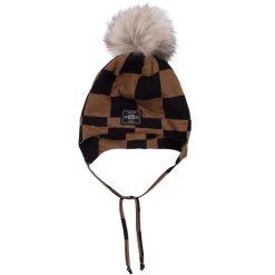 Beanies>Nano Checkered Jersey Beanie 2-6 Taupe