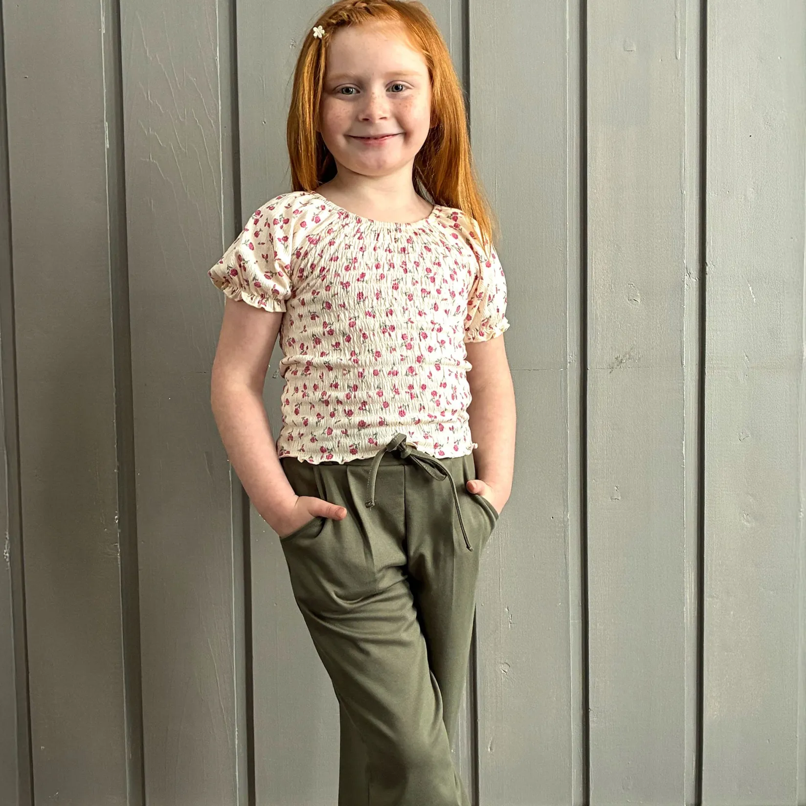 Outlet Cherries Flowers Top 7-14 Kids Tops