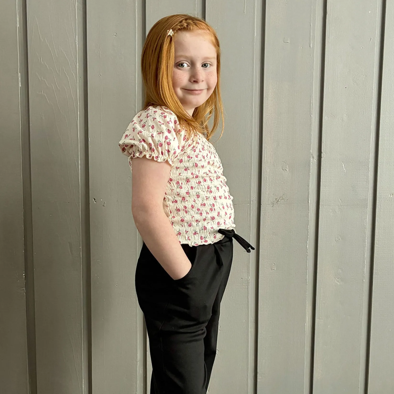 Outlet Cherries Flowers Top 7-14 Kids Tops