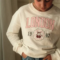 Fleeces And Sweatshirts|Tops>Look Cherries London T-shirt 7-14y Ivory