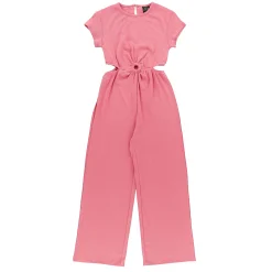 Dresses & Rompers>Look Cherries Rib Jumpsuit 7-14 Pink