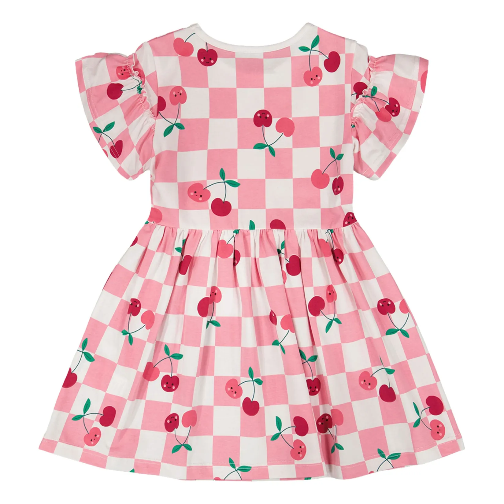 Dresses & Rompers>Deux par Deux Cherry Check Dress 7-10 Pink