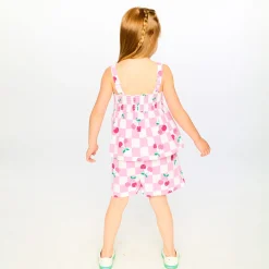 Clearance Cherry Check Romper 3-6 Kids Dresses & Rompers|Rompers & Jumpsuits