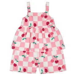 Hot Cherry Check Romper 7-10 Kids Dresses & Rompers