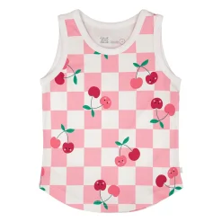 Tops>Deux par Deux Cherry Check Tank Top 7-10 Pink
