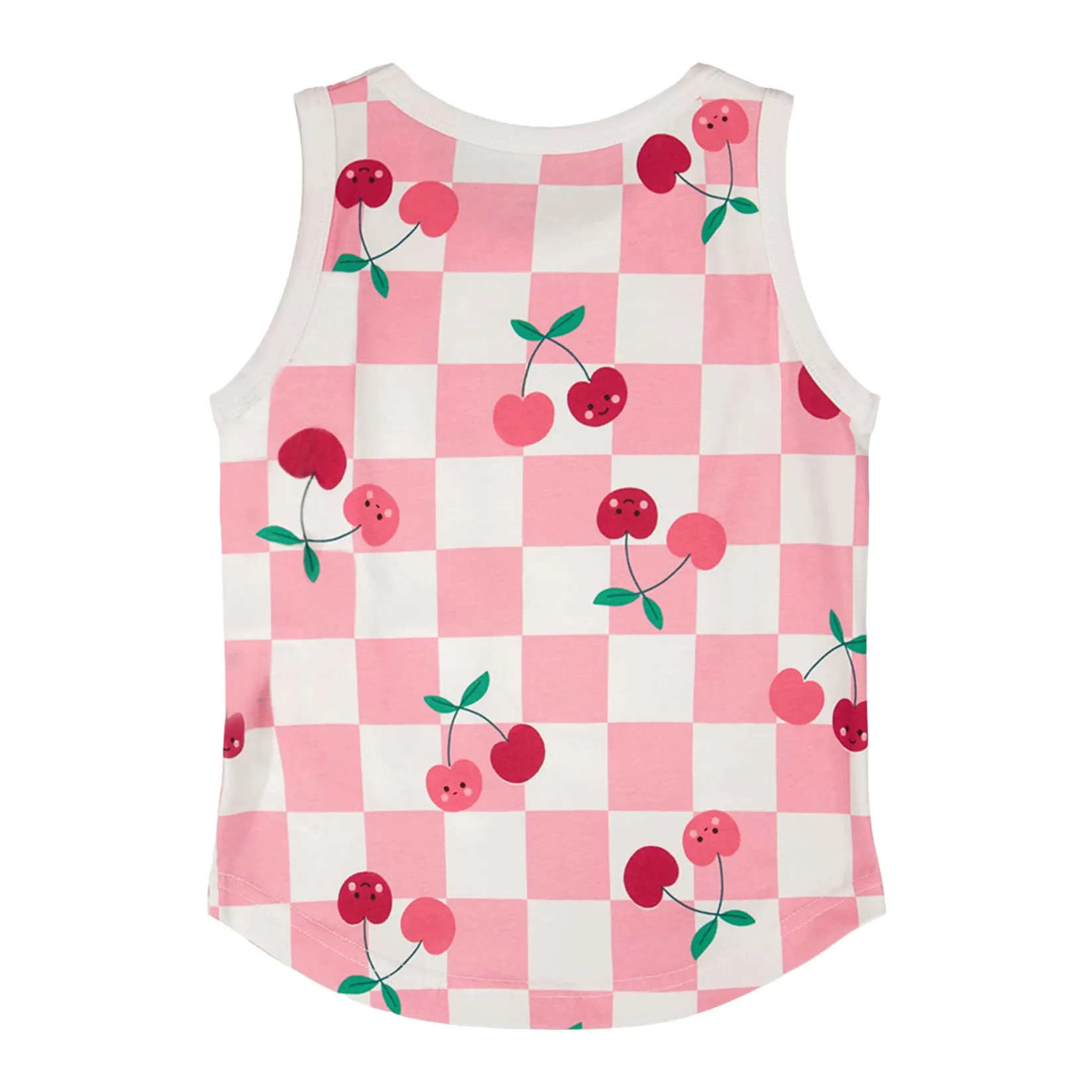 Tops>Deux par Deux Cherry Check Tank Top 7-10 Pink