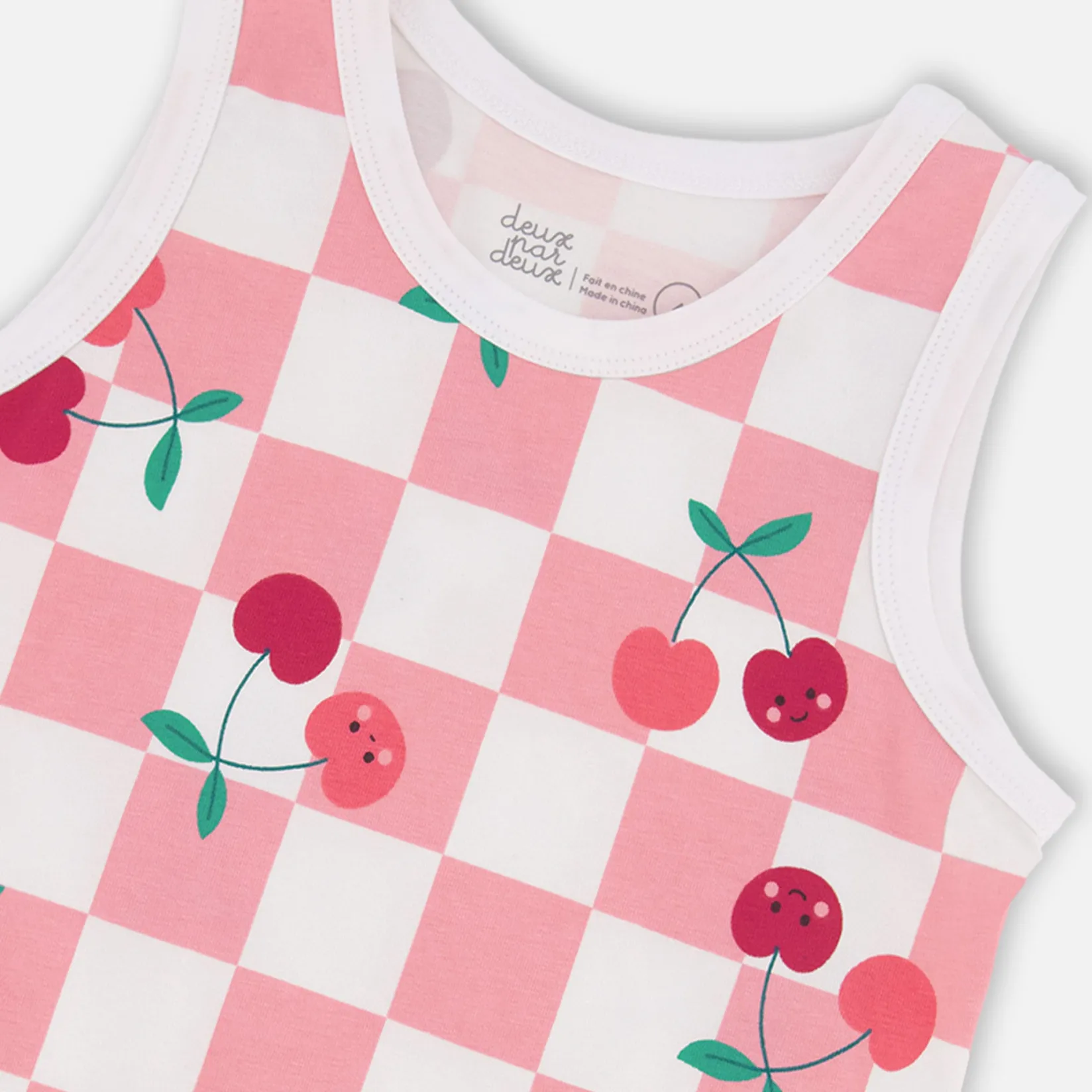 Tops>Deux par Deux Cherry Check Tank Top 7-10 Pink