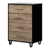 Chest - Arlen Weathered Oak and Matte Black Storage Furniture