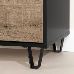 Chest - Arlen Weathered Oak and Matte Black Storage Furniture