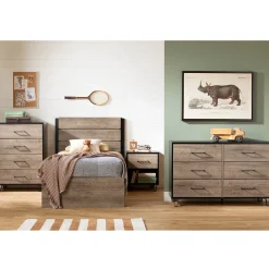Chest - Arlen Weathered Oak and Matte Black Storage Furniture