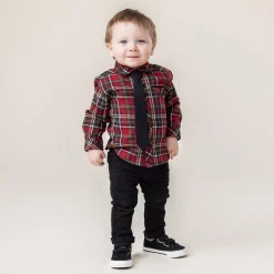 Tops>Nano Chic Plaid Shirt 6-24m Red