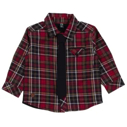Tops>Nano Chic Plaid Shirt 6-24m Red