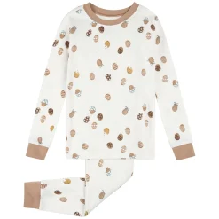 Pajamas & Bathrobes|Pajamas & Bathrobes>Petit Lem Chocolate Eggs Pajamas 2-7 Beige