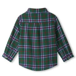 Tops>Hatley Christmas Check Shirt 3-8 Forest