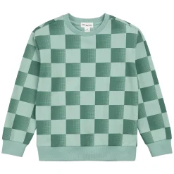 Fleeces And Sweatshirts|Tops>Miles City Checkered Sweatshirt 3-6y Turquoise