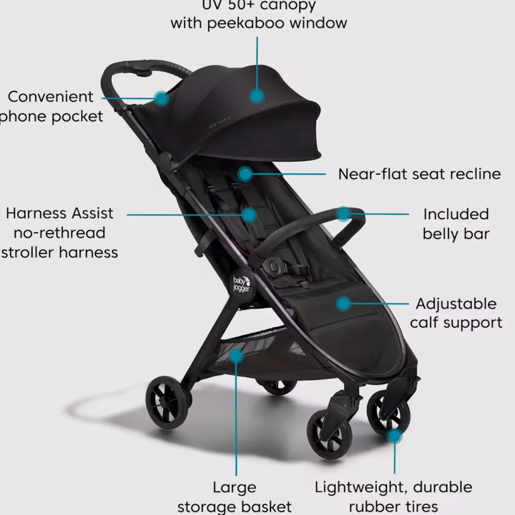 Strollers|Strollers & Trailers>Baby Jogger City tour™ 2 Eco Stroller - Black