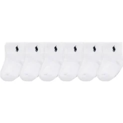 Socks|Underwear & Socks>Polo Ralph Lauren Classic Gripper Socks (6) 6-24m White